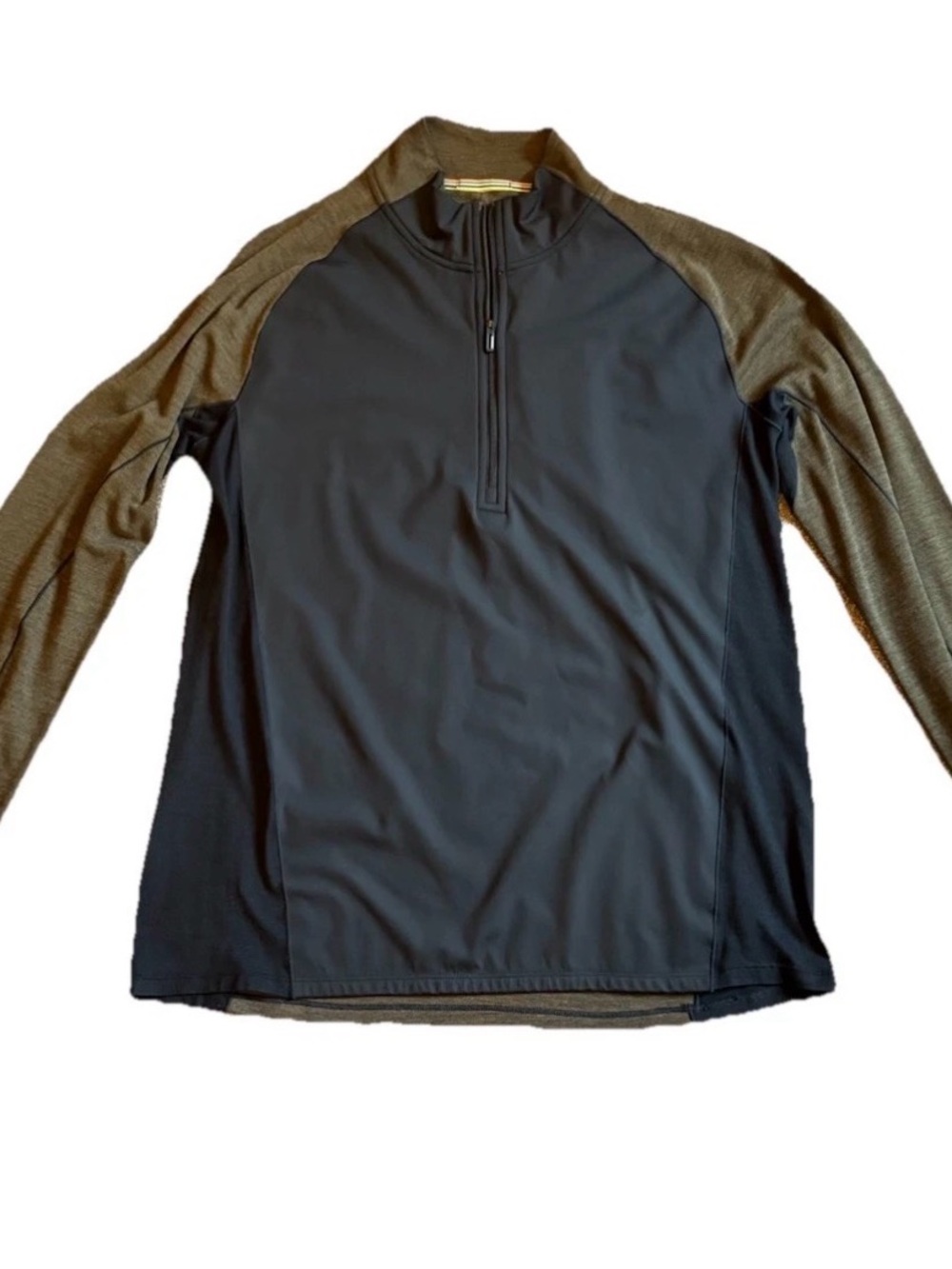 Smartwool Merino Sport 250 Men's Long Sleeve Half-Zip - Black & Olive Green